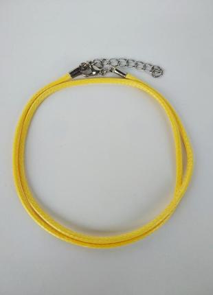 Ювелирный шнурок на шею 51см, желтый1 фото