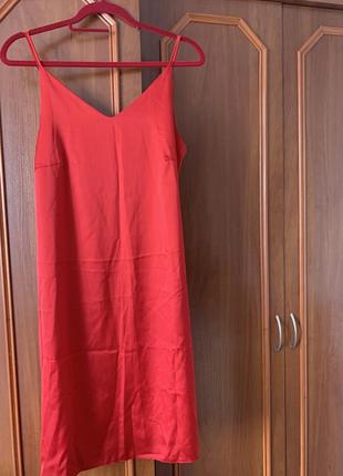 Красное атласное платье- комбинация ❤️‍🔥1 фото