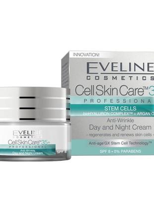 Дневной и ночной крем eveline cosmetics cell skin care professional cream 35+1 фото