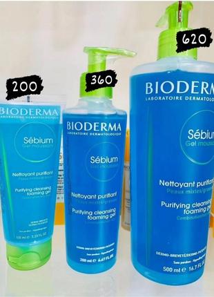 Гель для вмивання bioderma sebium, очищуючий, для жирної та комбінованої шкіри.2 фото