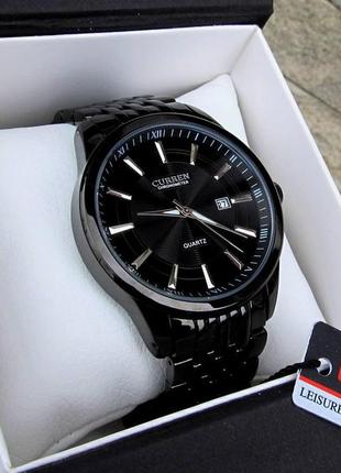 Чорний чоловічий наручний годинник curren/ курен2 фото