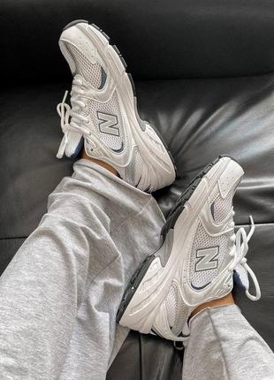 Квертезные кроссовки new balance 530 white silver