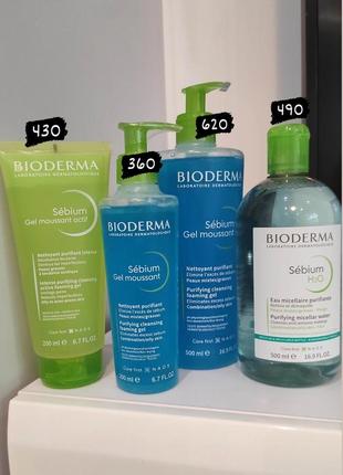 Гель bioderma sebium очищающий для лица, для жирной и комбинированной кожи1 фото