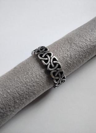 (7) 17 мм новое кольцо кельтский трехсторонний узел нержавеющая сталь