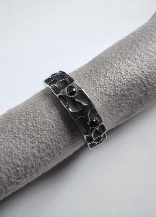 (9) 19 мм кольцо новый нержавеющая сталь черный камень женское мужское