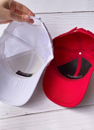 Бейсболка женская, мужская кепка, кепка, красная, белая, летняя, демисезонная кепка, с логотипом6 фото