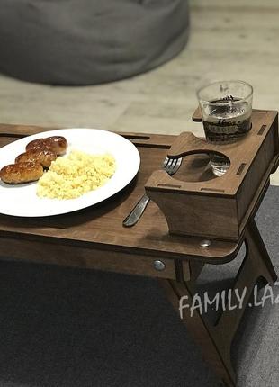 Столик-піднос з уф-печаткою для сніданків, столик для тв, столик для пк, столик для ноутбука9 фото