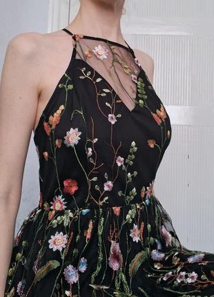 Нарядное вечернее платье сеточка с вышивкой2 фото