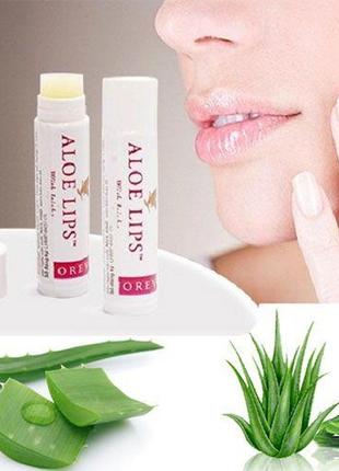 Гігієнічна помада алое ліпс з жожоба форевер (aloe lips with jojoba forever), зволожуючий бальзам для губ1 фото