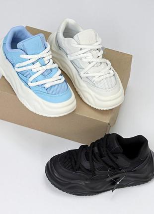 Жіночі кросівки натуральна шкіра білий,чорний,голубий2 фото