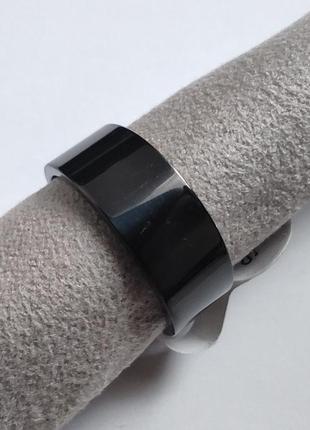 (9) 19 мм новий кільце перстень чорне нержавіюча сталь глянець