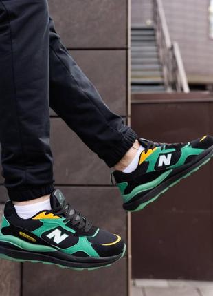 Мужские кроссовки нью беланс чёрные с зелёным new balance running multi3 фото