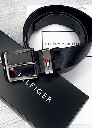 Ремень tommy hilfiger черный / мужской / подарочная упаковка / подарок мужчине / парню