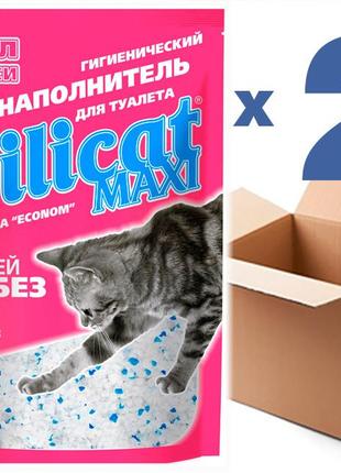 Наповнювач для котячого туалету силікагелевий silicat maxi 7.2lx2шт(14,4l)