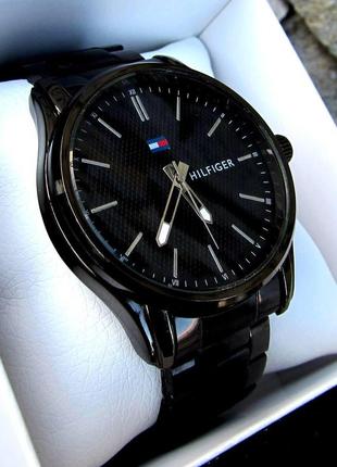 Чорний чоловічий наручний годинник Wmns tommy hilfiger/ томмі хілфігер3 фото