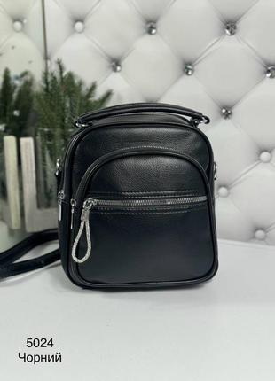 Женский шикарный и качественный рюкзак сумка для девушек черный4 фото