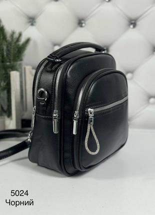 Женский шикарный и качественный рюкзак сумка для девушек черный6 фото