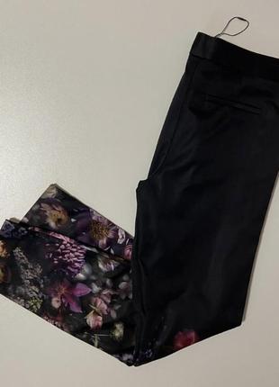 Женские брюки укороченные штаны xs s цветочный тед бейкер цветы ted baker5 фото