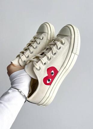 Женские кроссовки garcons play x converse low white6 фото