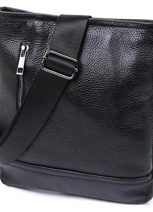 Кожаная стильная мужская сумка через плечо shvigel 11604 черный1 фото