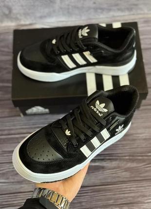 Мужские кроссовки adidas forum low black white5 фото