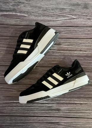 Мужские кроссовки adidas forum low black white2 фото