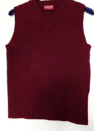 Модный шерстяной бордовый вязаный жилет средней плотности, жилетка, безрукавка, logg h&m