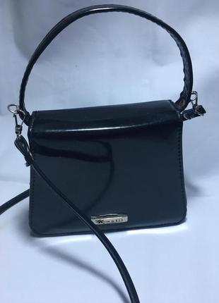 Женская сумочка лаковая черная клатч сумка