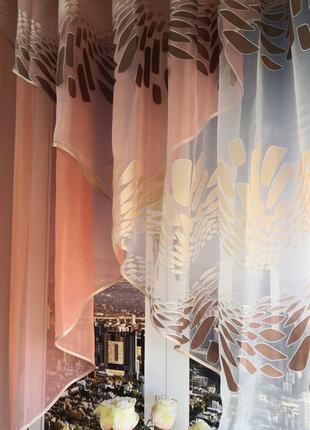 Занавеска на кухню два угла цветы полоски