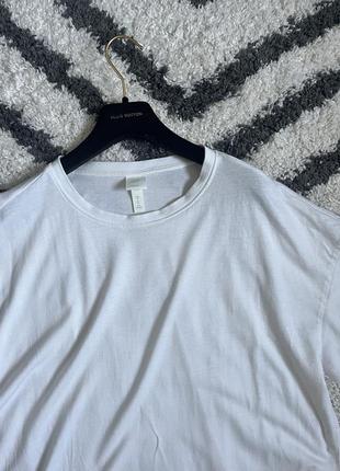 Белая оверсайз футболка h&amp;m oversize t-shirt