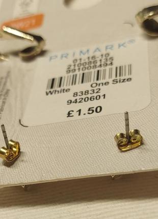 Сережки-каффы primark, серьга кафф с жемчугом и камнями5 фото