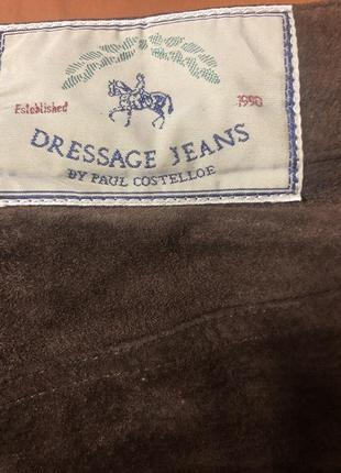 Классные брюки кожа замша  бренда dressage jeans винтажные6 фото