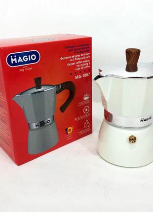 Гейзерная кофеварка magio mg-1007, гейзерная кофеварка из нержавейки, кофеварка для дома