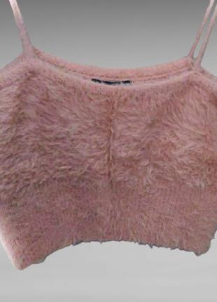Пушистый розовый топ от shein