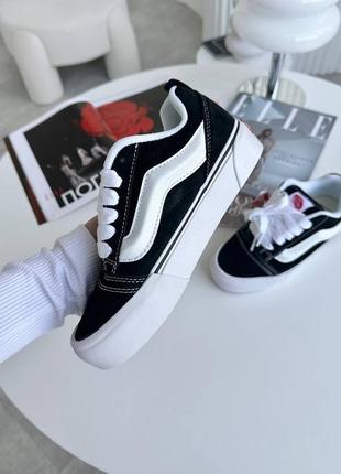 Vans knu skool black white9 фото