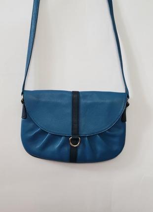 Синяя кожаная сумка dacoma