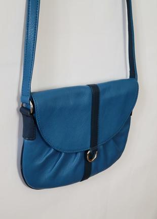Синя шкіряна сумка dacoma2 фото