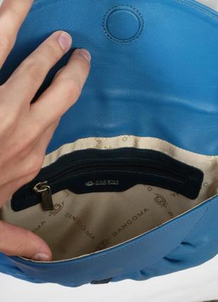 Синя шкіряна сумка dacoma3 фото