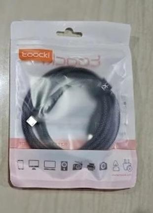 Зарядний кабель usb micro usb toocki 2.4a, 1 м, швидка зарядка, до телефону, мобільного