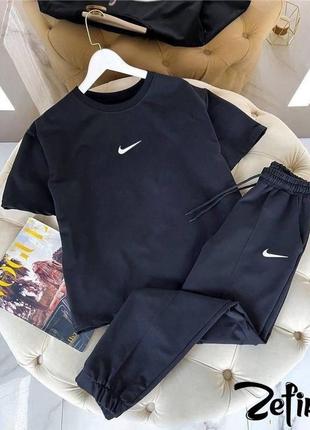 Жіночий літній спортивний костюм nike футболка штани-джогери розміри 42-482 фото