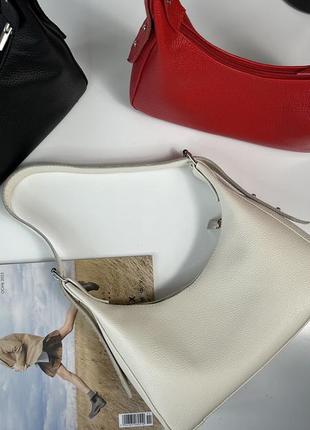 Женская кожаная сумочка, стильная сумка из натуральной кожи, маленькая бежевая сумка на плече5 фото
