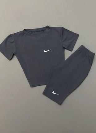 Женский летний костюм спортивный лосины и топ nike из вискозы4 фото