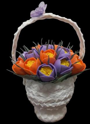 Світильник із ізолону "букет квітів у кошику".