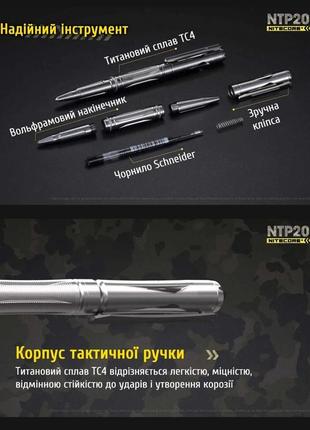 Титанова ручка з вольфрамовим склобоєм nitecore ntp207 фото