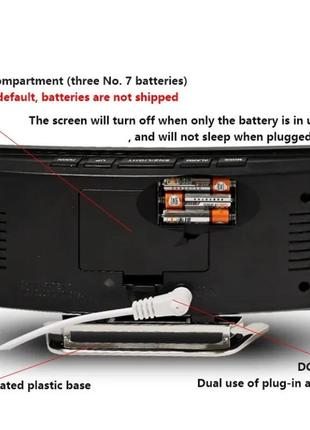 Годинник настільний дзеркальний, термометр, дата, будильник. від мережі, та батарейок.6 фото