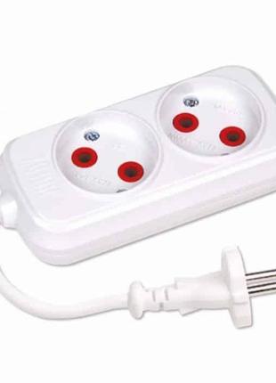 Удлинитель 2 гнезда 2 м без заземления