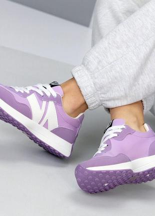 Стильные женские кроссовки фиолетового цвета , женские летние кроссовки9 фото