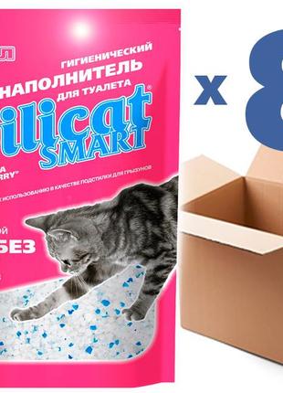 Наповнювач для котячого туалету силікагелевий silicat smart 2.0lx8шт(16l)