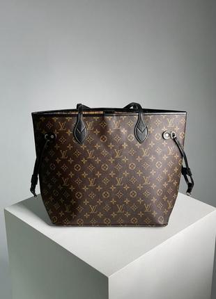 Сумка женская в стиле louis vuitton neverfull brown/black9 фото