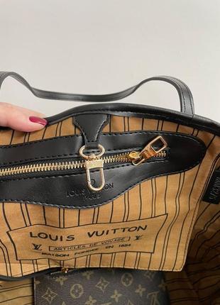 Сумка женская в стиле louis vuitton neverfull brown/black7 фото